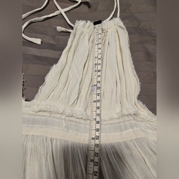 NWT - Free People 100 Degrees Mini Halter Dress Ivory Cream Boho Dress. Size S. - Picture 13 of 14